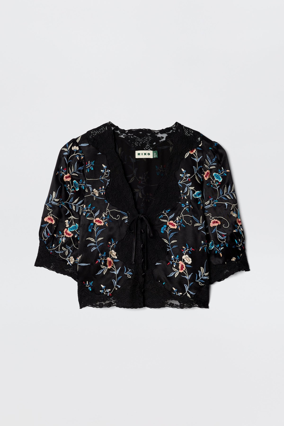 Ursula - Botanical Embroidery Black