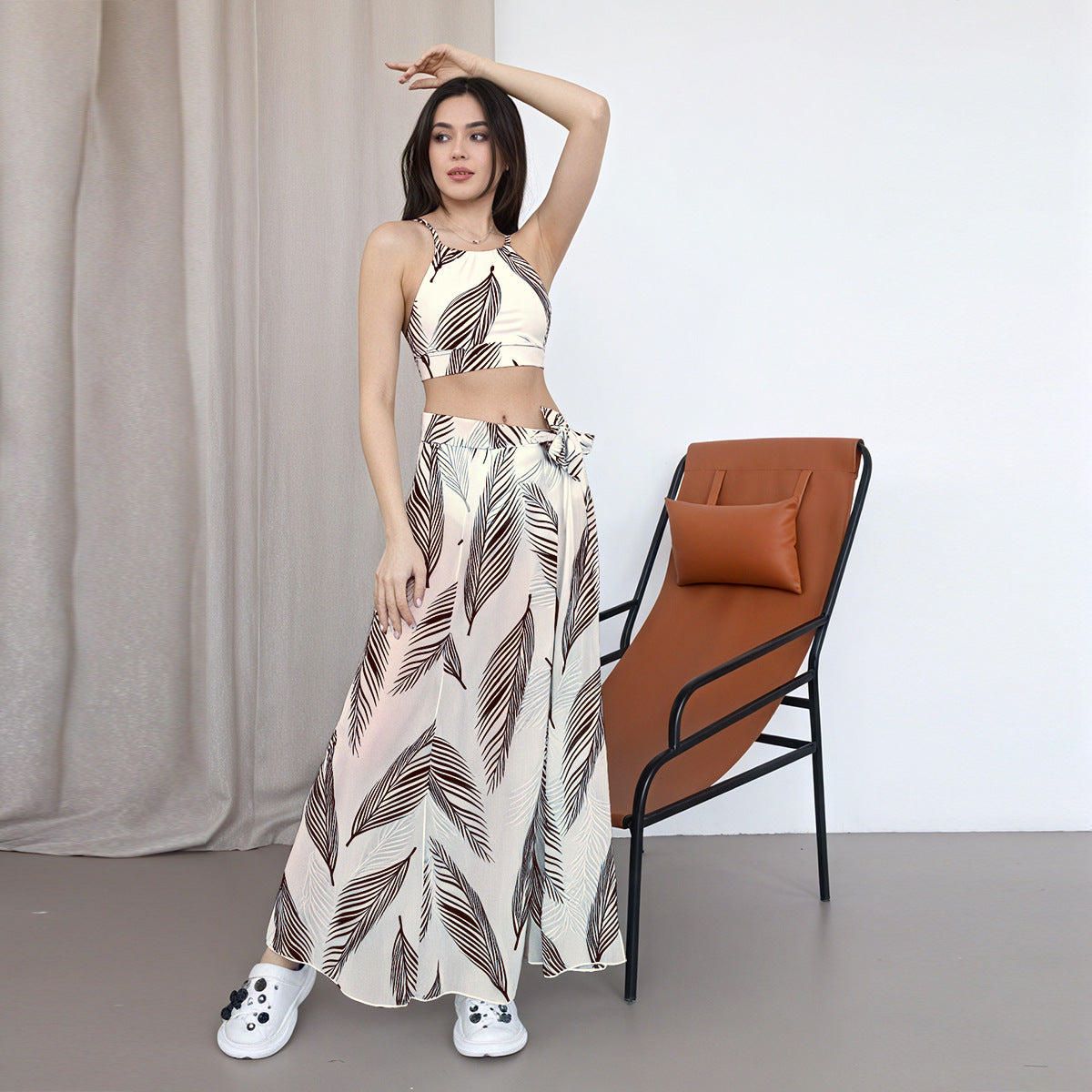 Triple Slit One-Piece Swimsuit