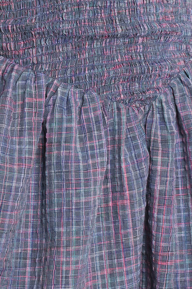 Celine Mini Dress - Navy Plaid