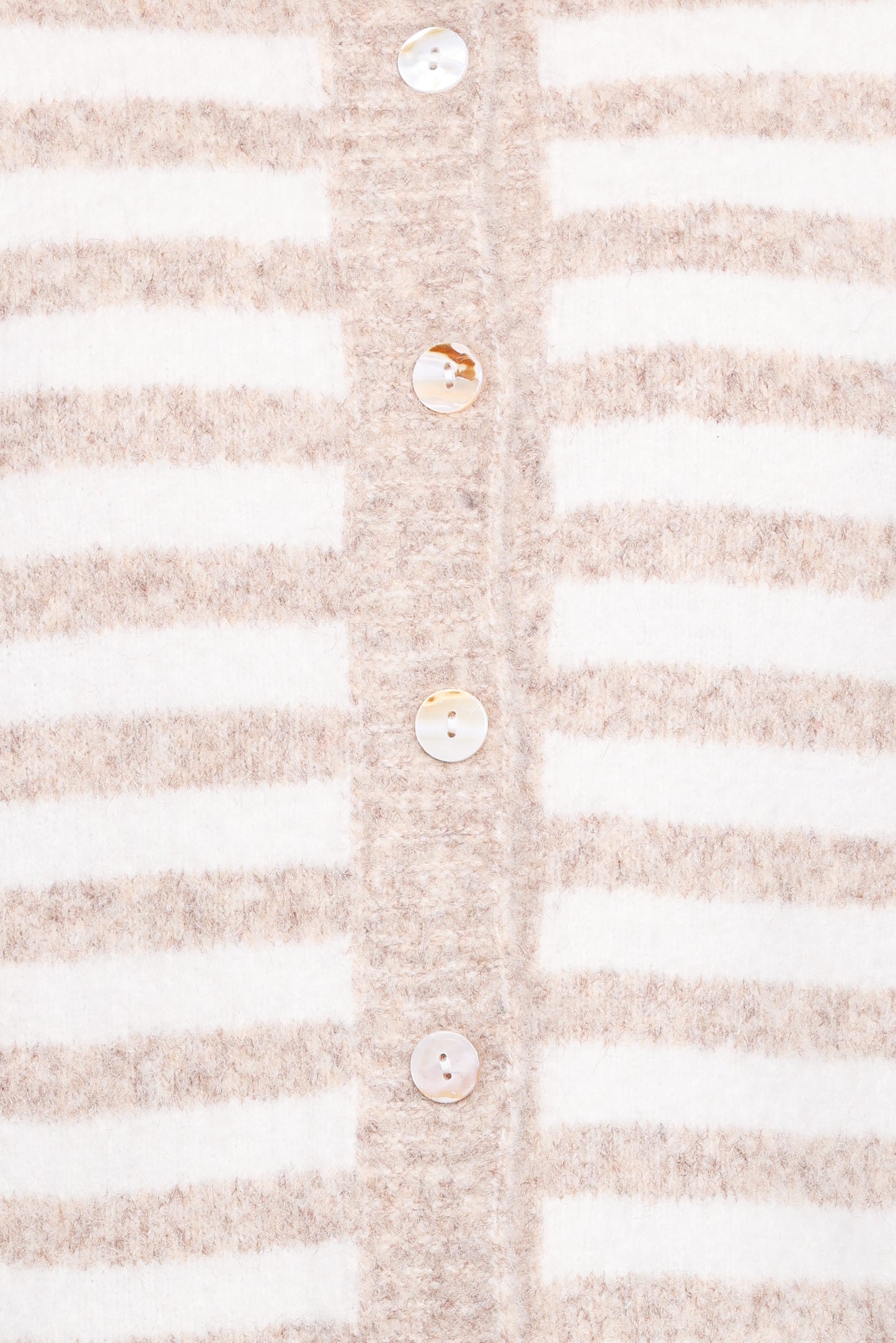 Dean Striped Cardigan - White/Beige