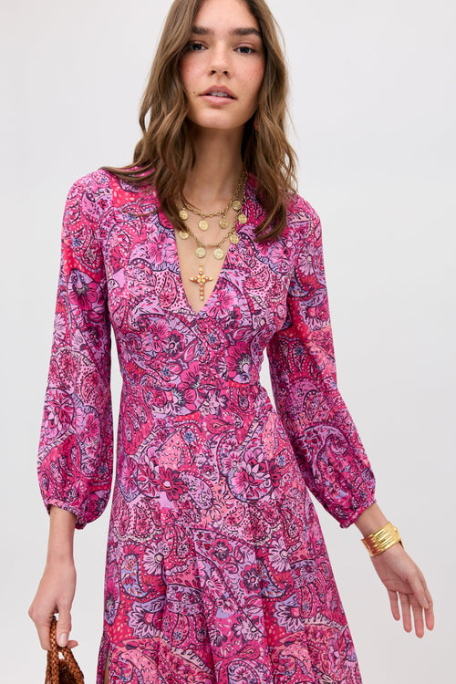 Camellia - Paisley Floral Red