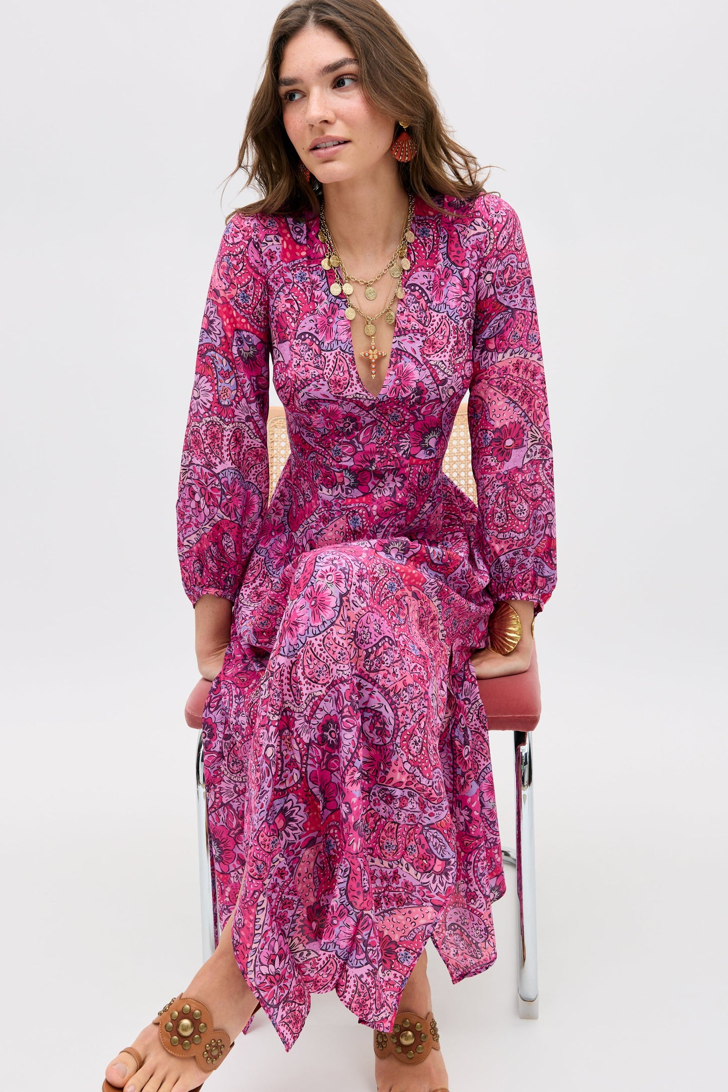 Camellia - Paisley Floral Red