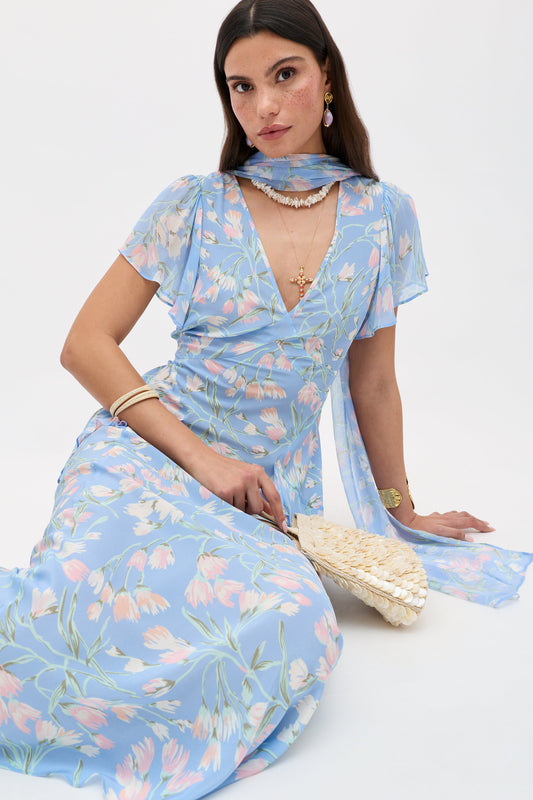 Evie -  Watercolour Floral Blue