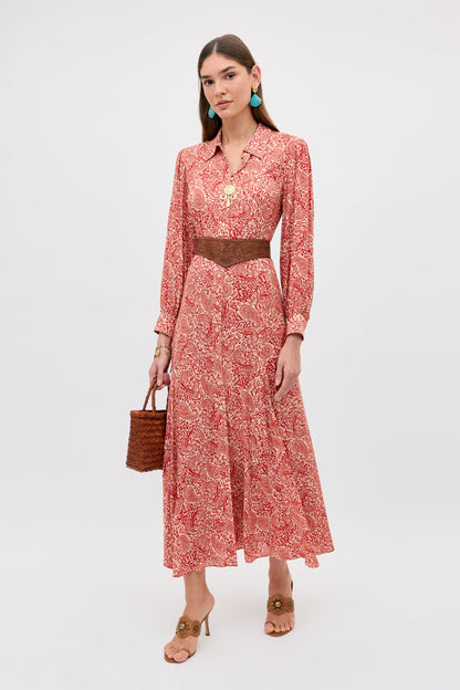 maddison dress woodcut gremlin red
