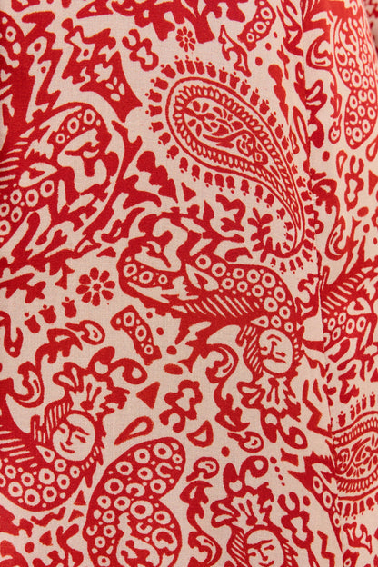 maddison dress woodcut gremlin red