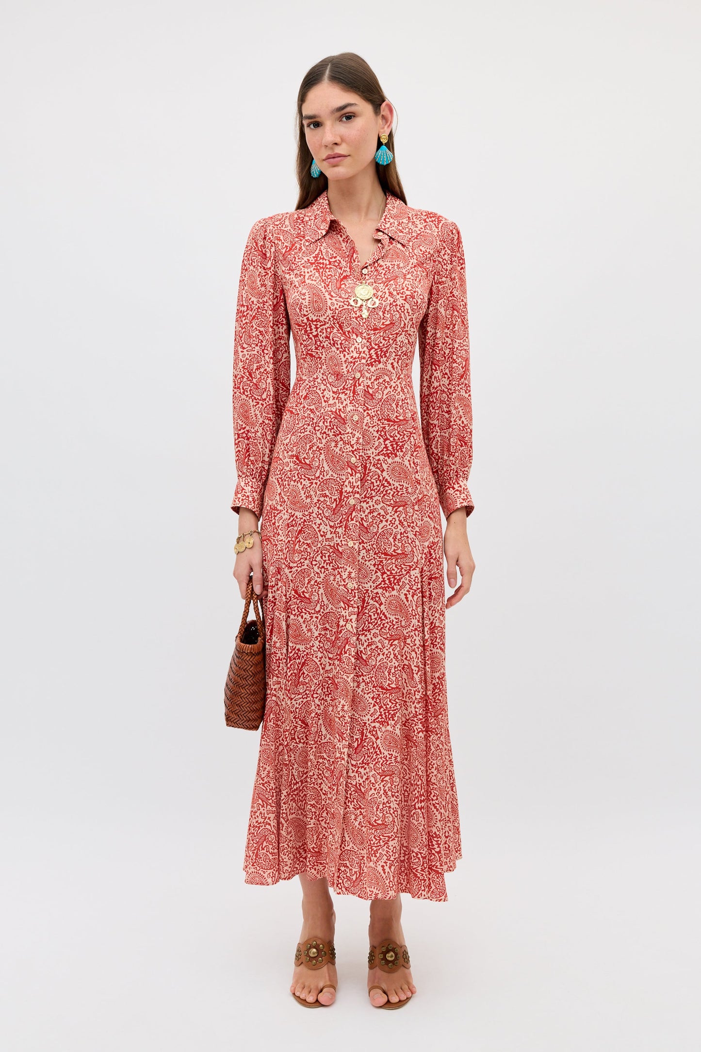 maddison dress woodcut gremlin red