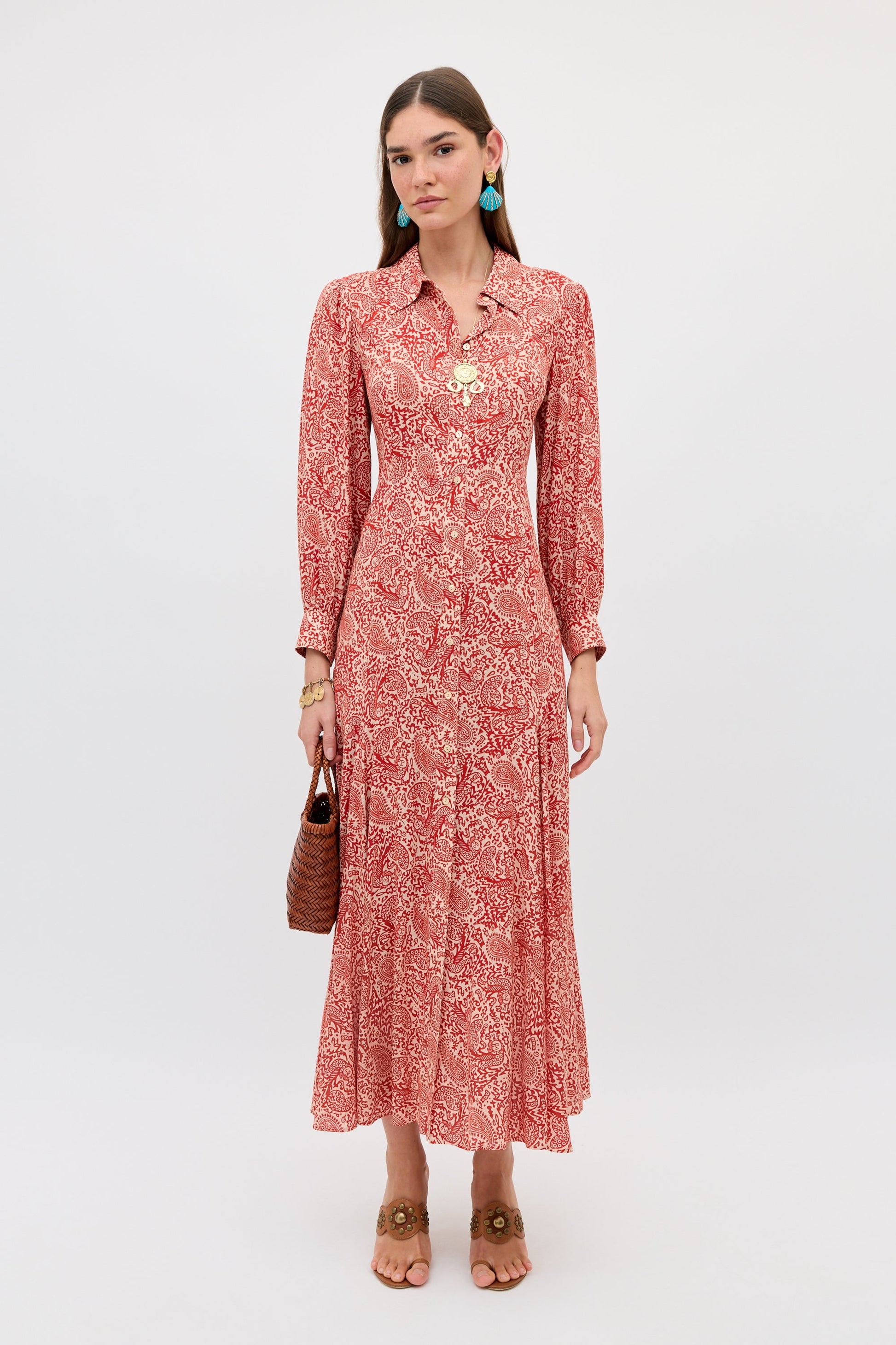 maddison dress woodcut gremlin red