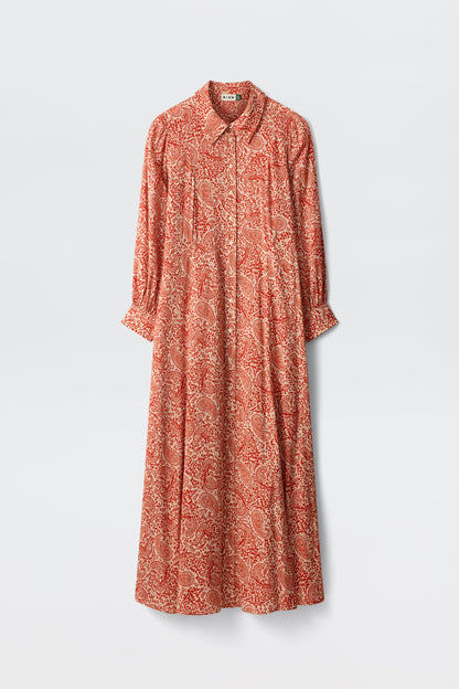 maddison dress woodcut gremlin red