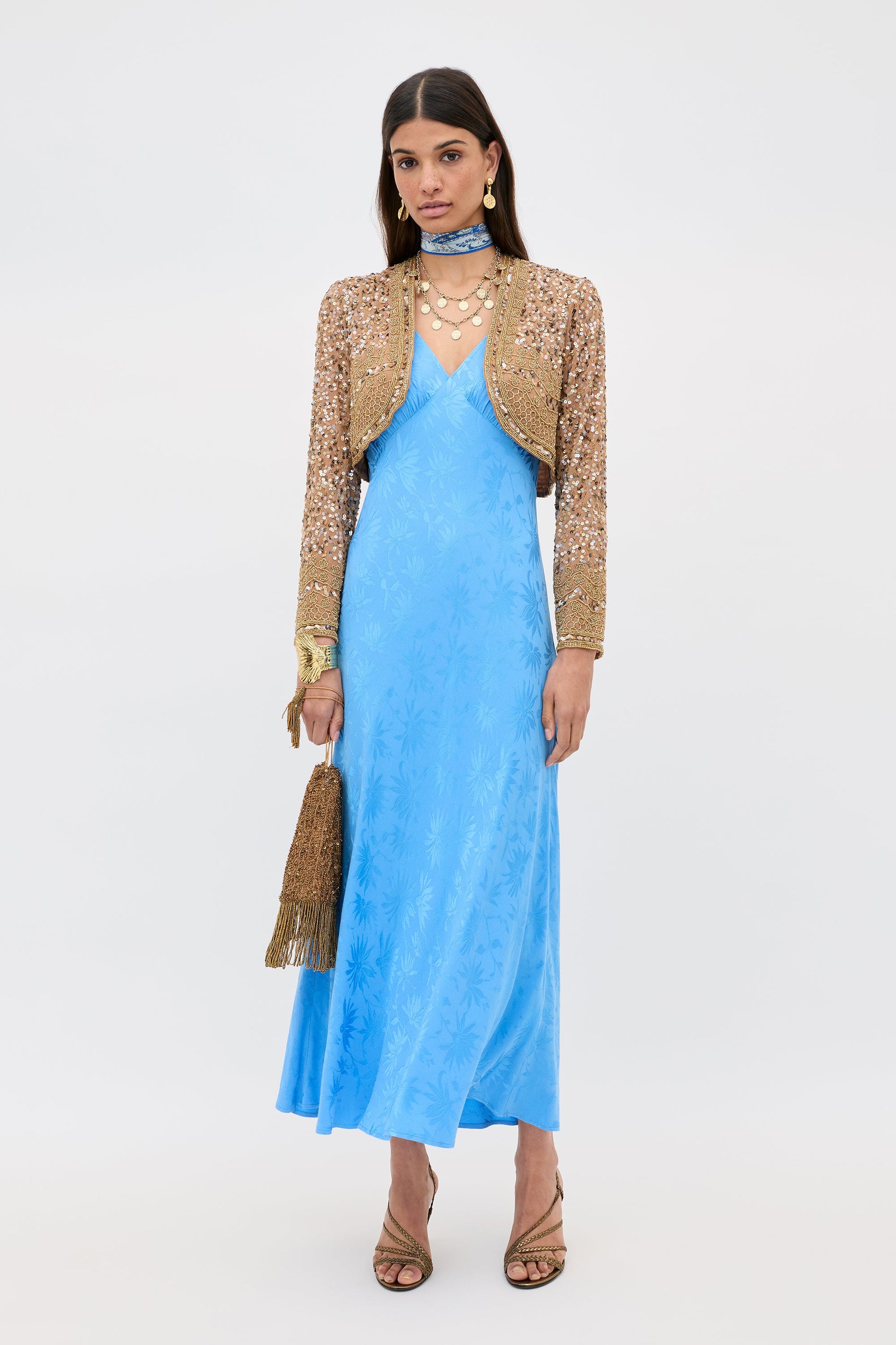 Sandrine - Daisy Jacquard Blue