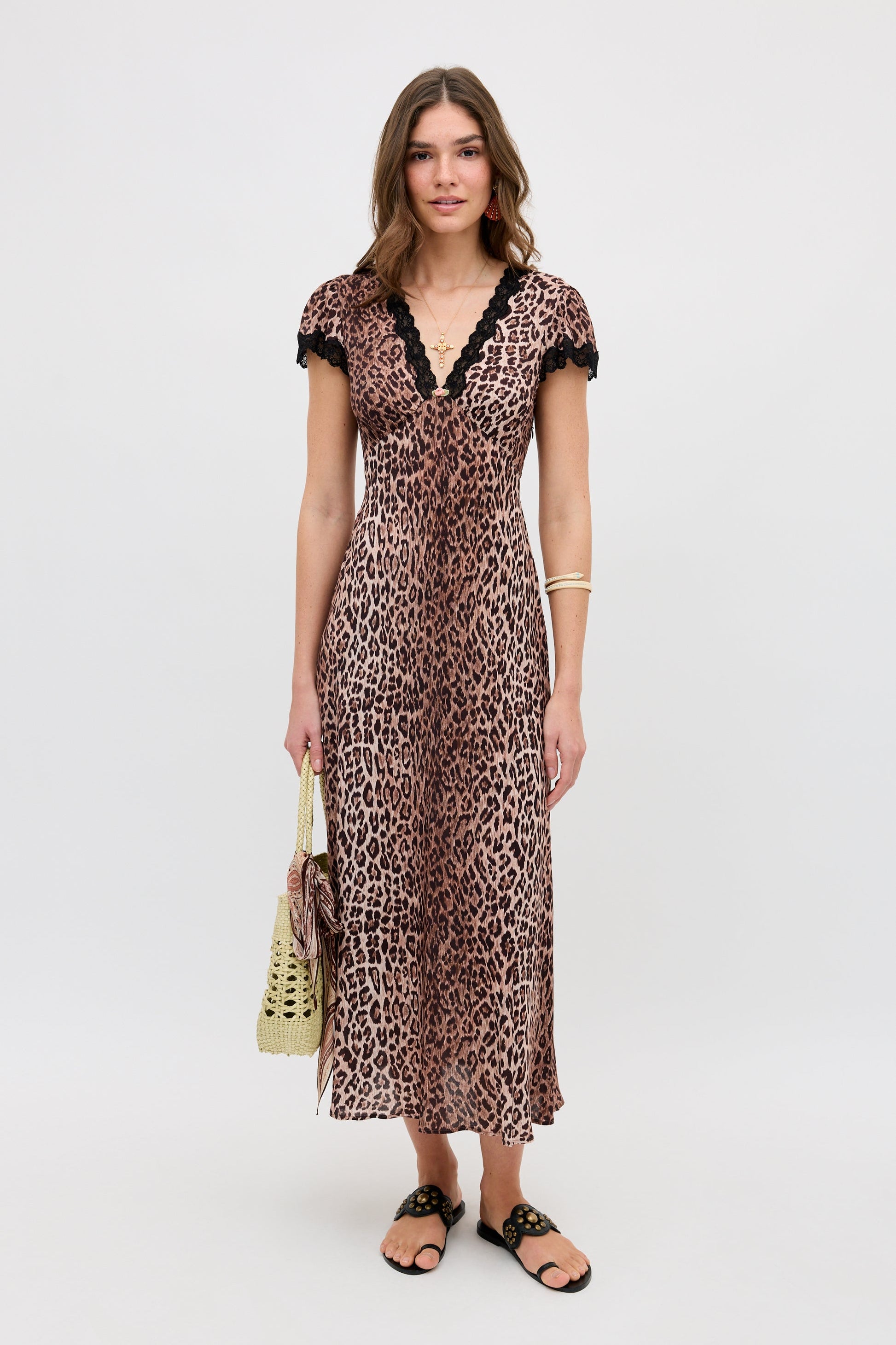 clarice dress leopard brown