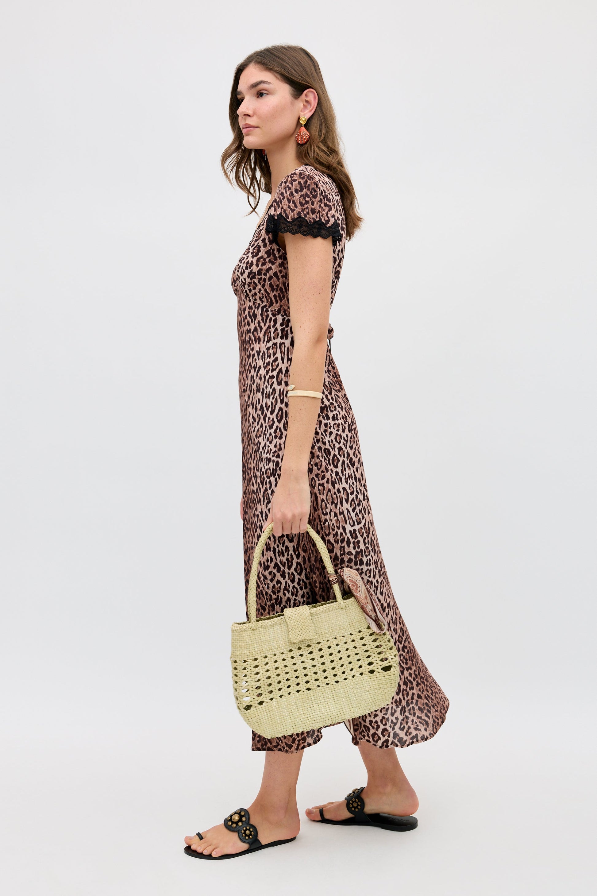 clarice dress leopard brown