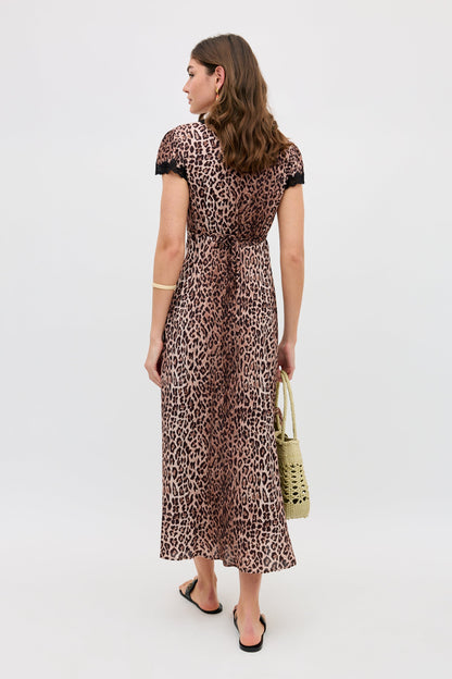 clarice dress leopard brown