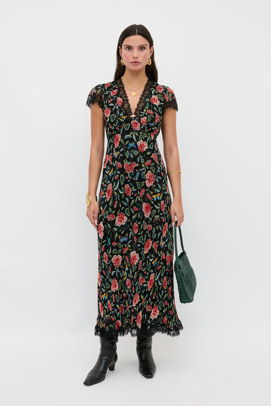 Clarice - Butterfly Floral Black