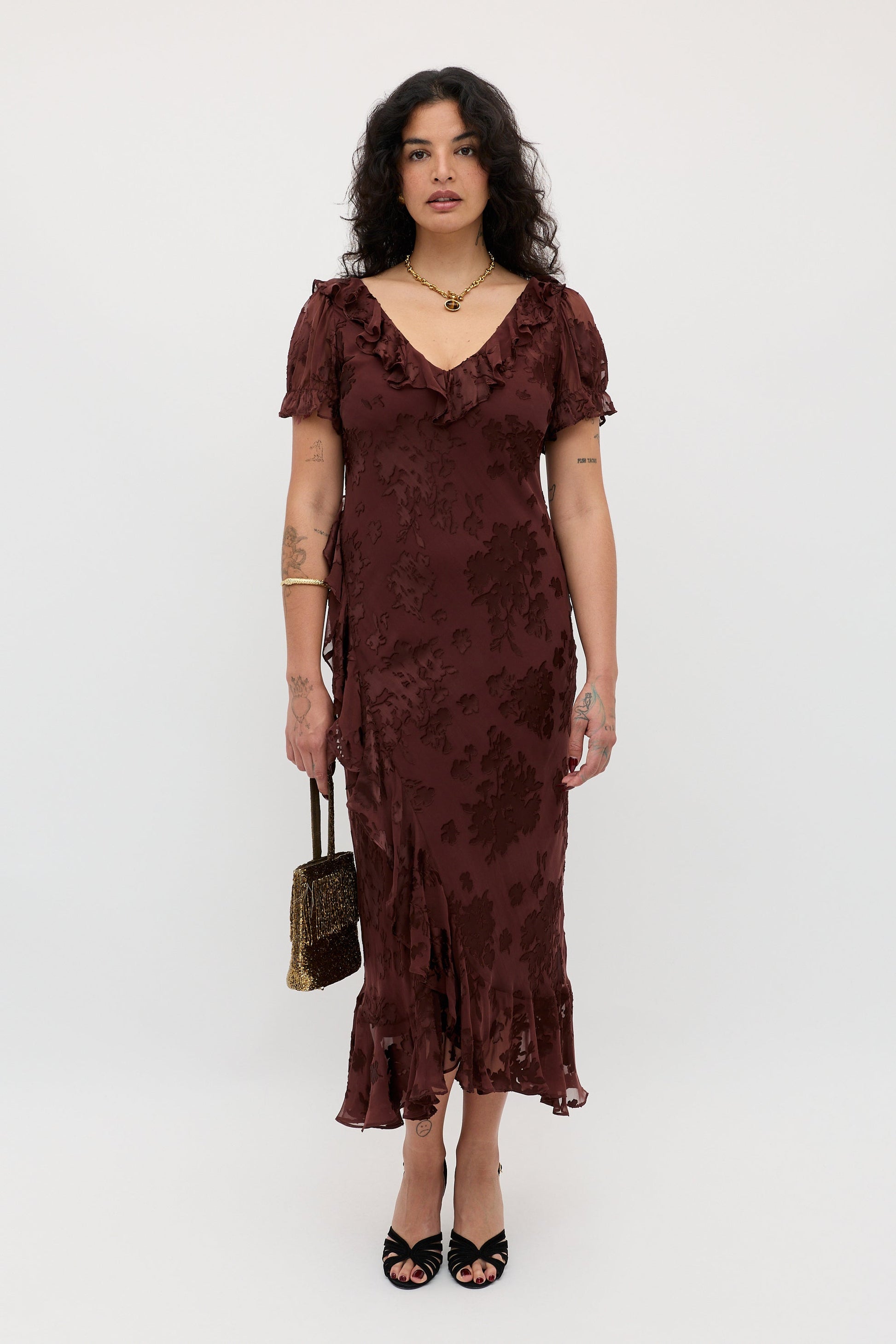 Clementina  -  Bouquet Devoré Brown