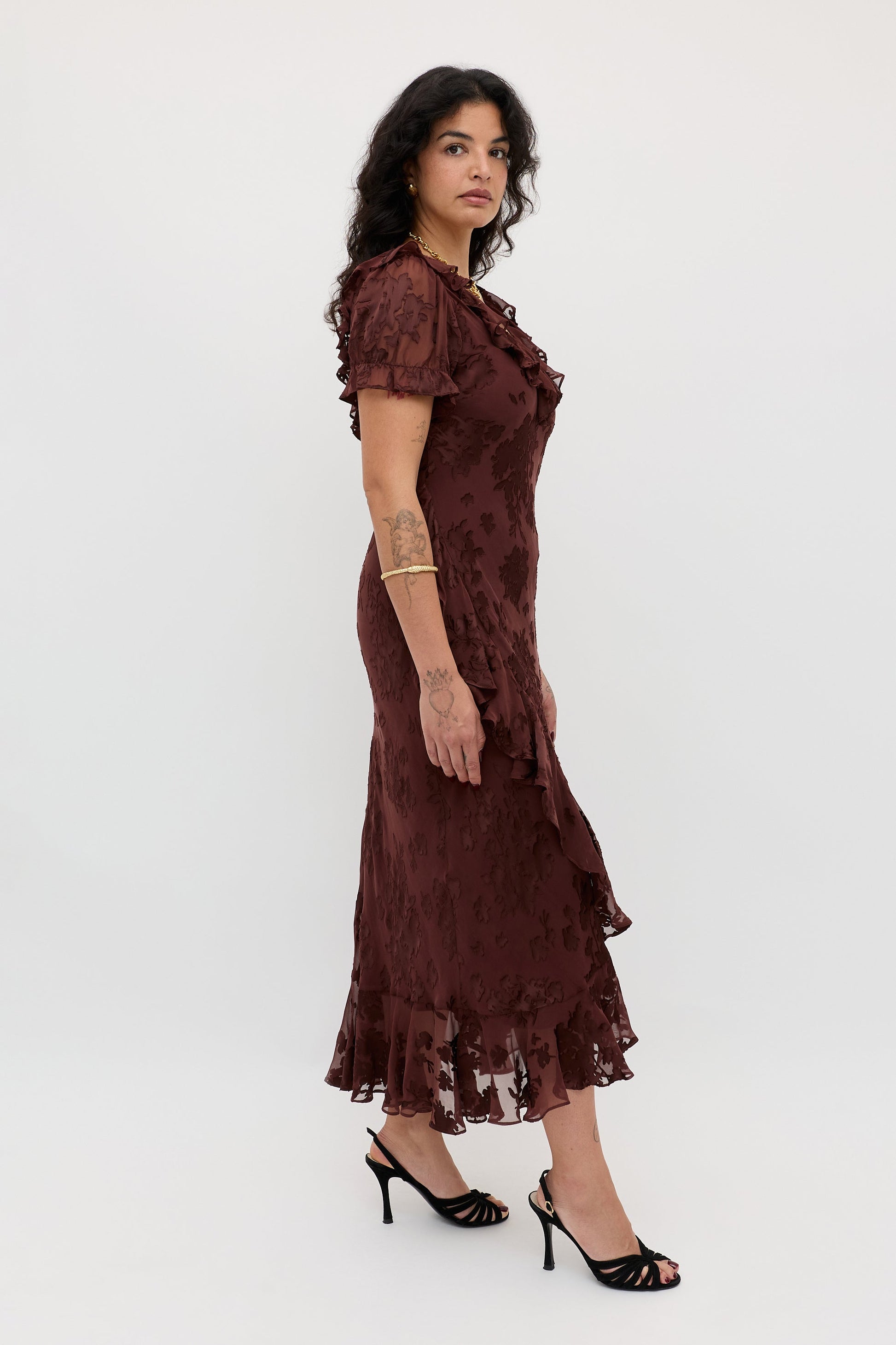 Clementina  -  Bouquet Devoré Brown