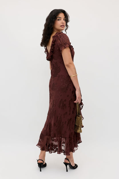 Clementina  -  Bouquet Devoré Brown