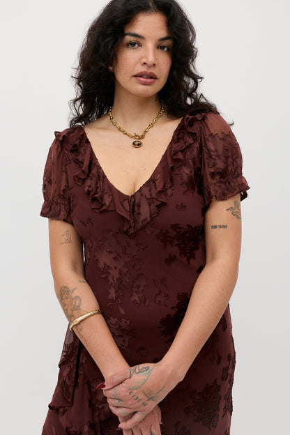 Clementina  -  Bouquet Devoré Brown