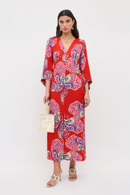 Dahlia - Butterfly Bloom Jacquard Red
