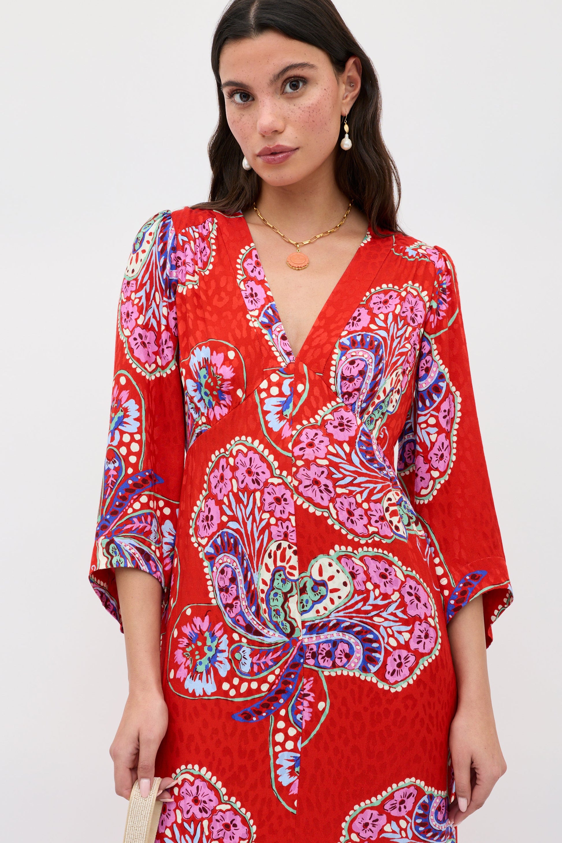 Dahlia - Butterfly Bloom Jacquard Red