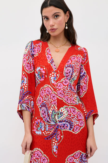 Dahlia - Butterfly Bloom Jacquard Red