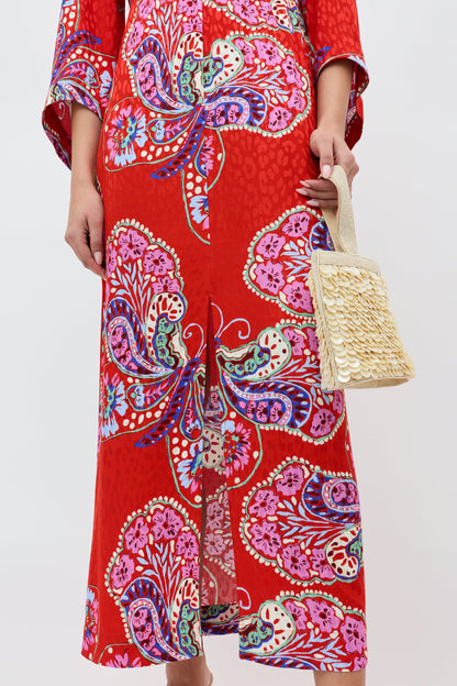 Dahlia - Butterfly Bloom Jacquard Red