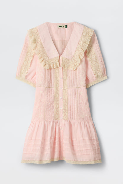 Dove - Pansy Embroidery Vintage Pink