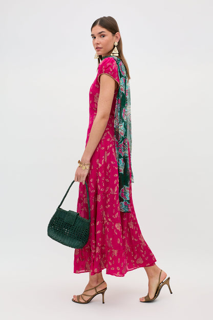 Remi - Floral Spark Jacquard Magenta Pink