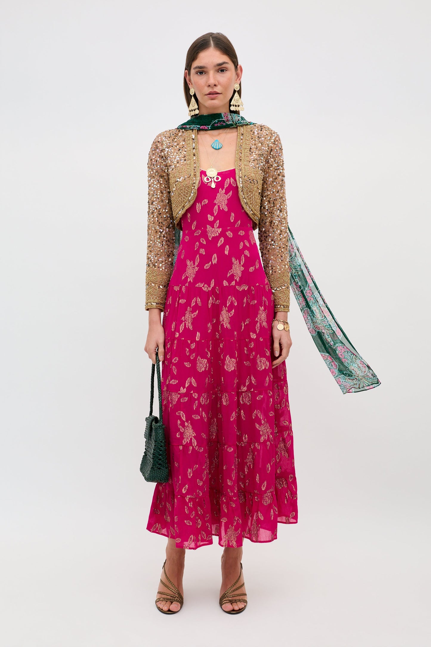 Remi - Floral Spark Jacquard Magenta Pink