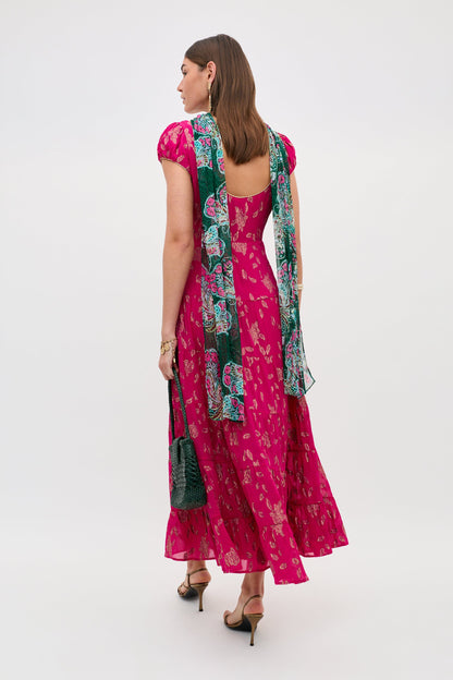Remi - Floral Spark Jacquard Magenta Pink