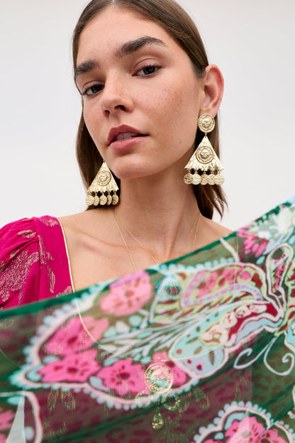 Remi - Floral Spark Jacquard Magenta Pink