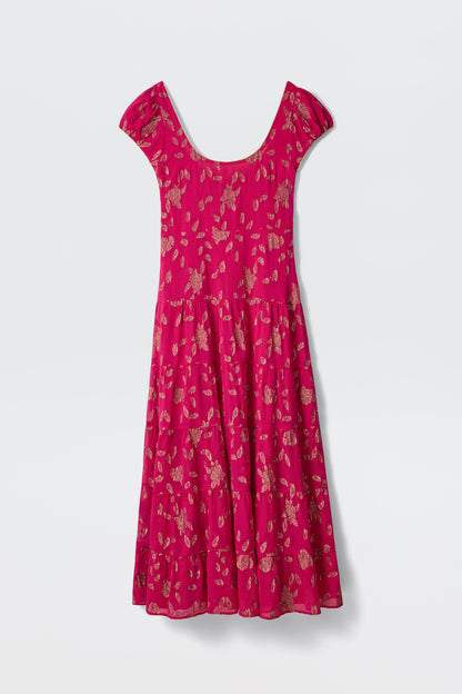 Remi - Floral Spark Jacquard Magenta Pink