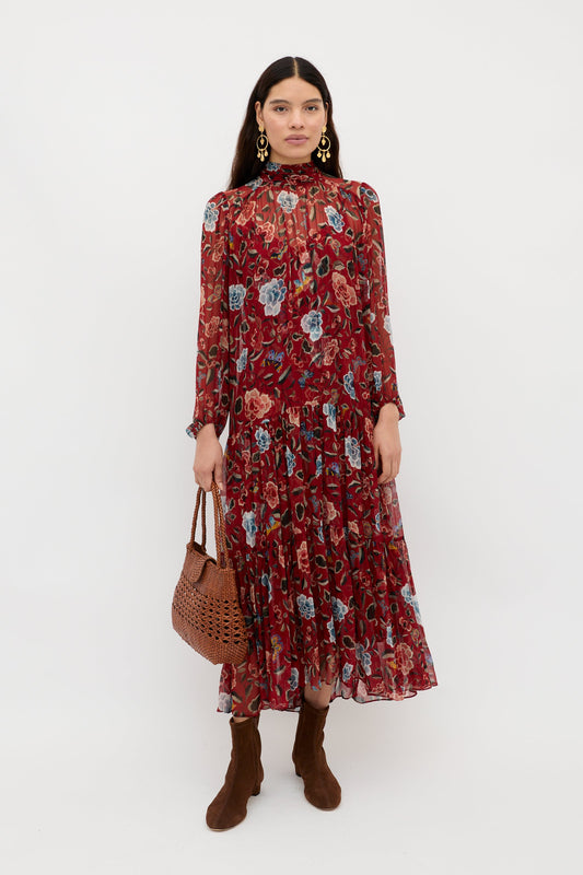 Adalind - Butterfly Floral Burgundy