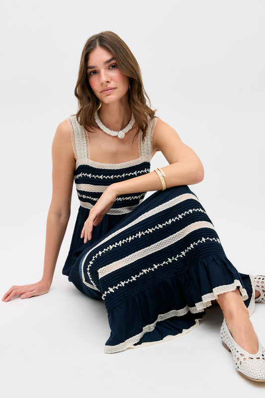 malie dress deep navy