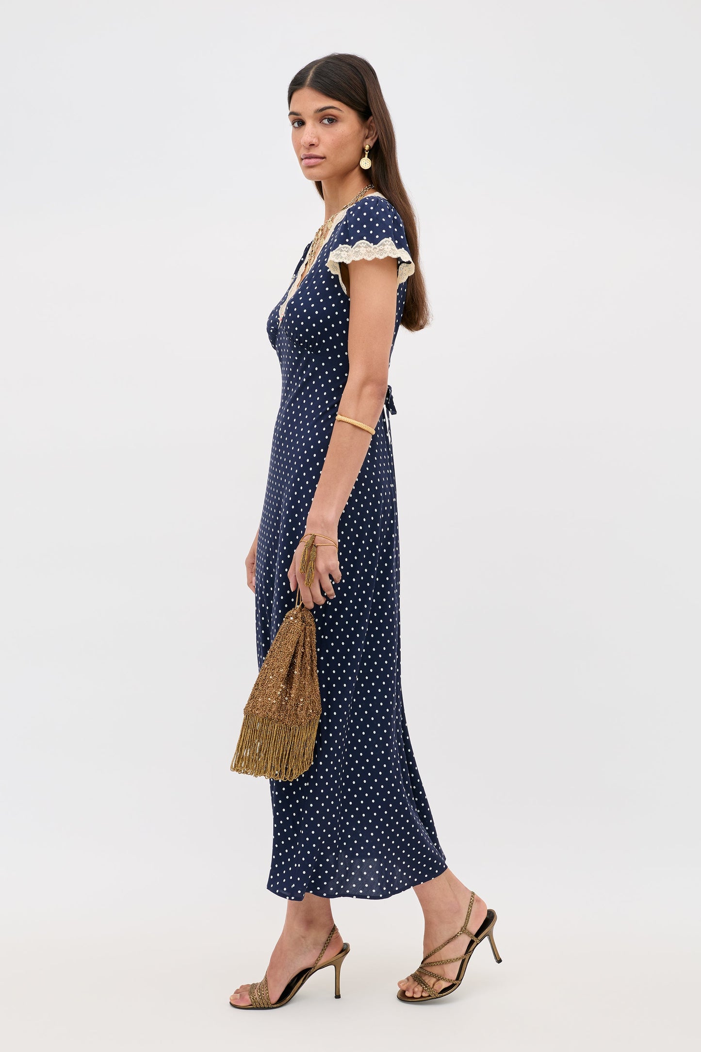 Clarice - Navy Polka Dot