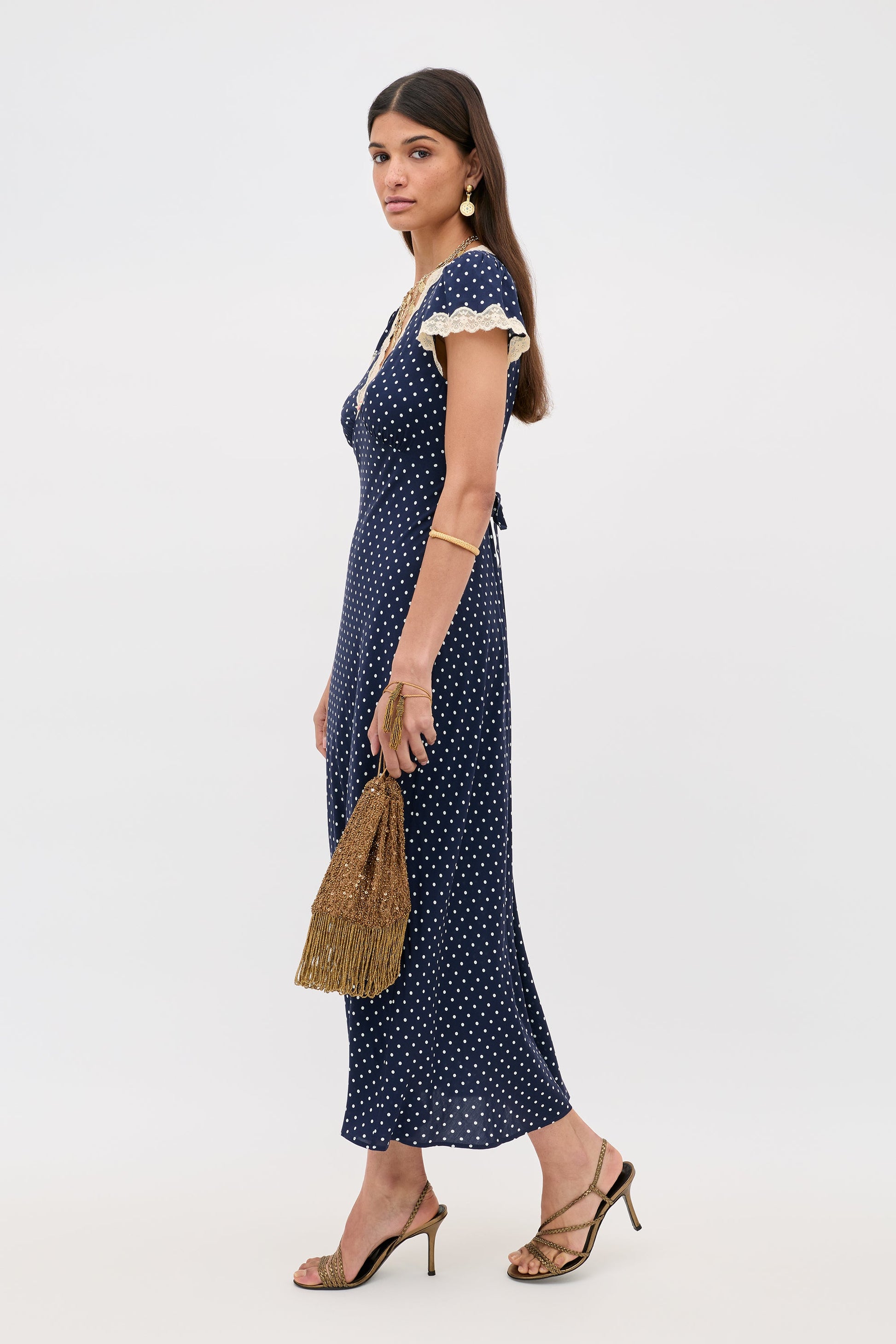 Clarice - Navy Polka Dot