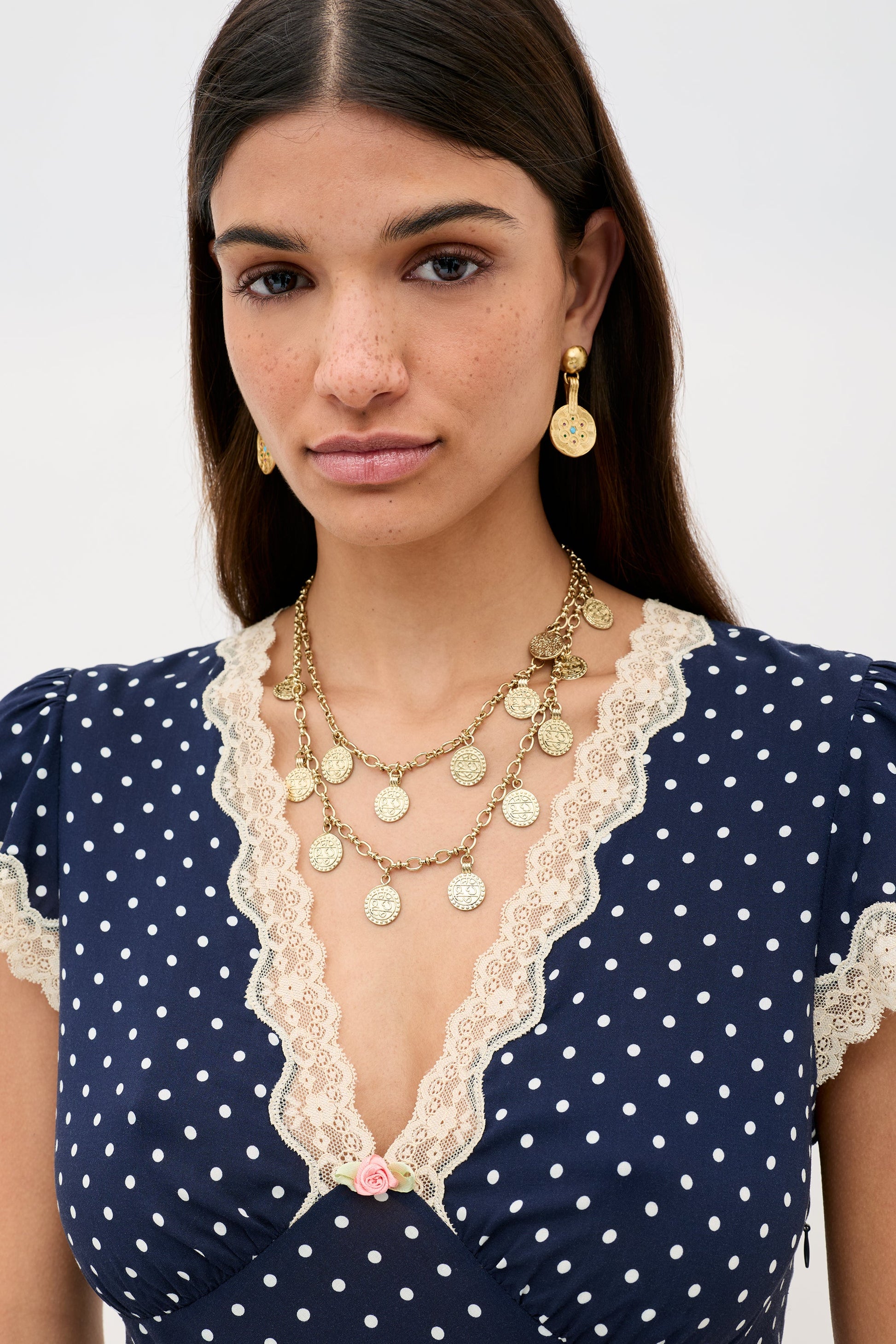 Clarice - Navy Polka Dot