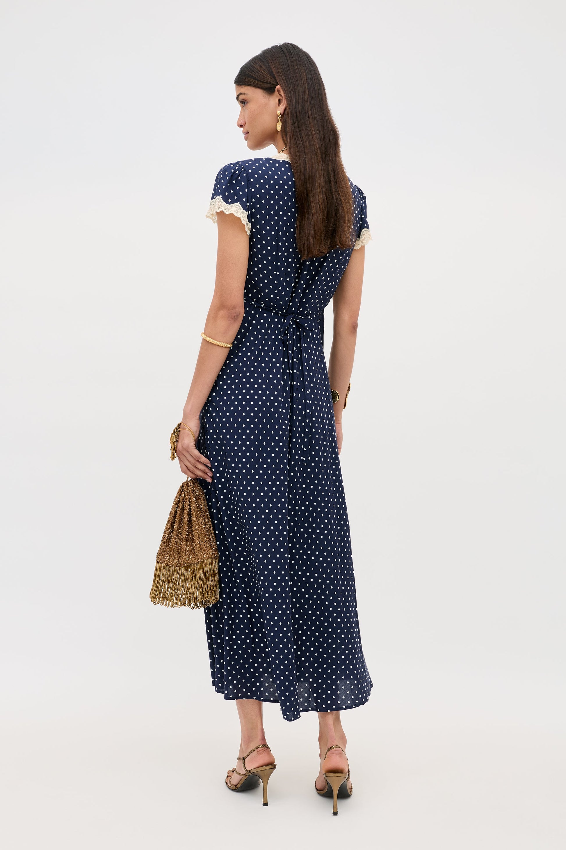 Clarice - Navy Polka Dot