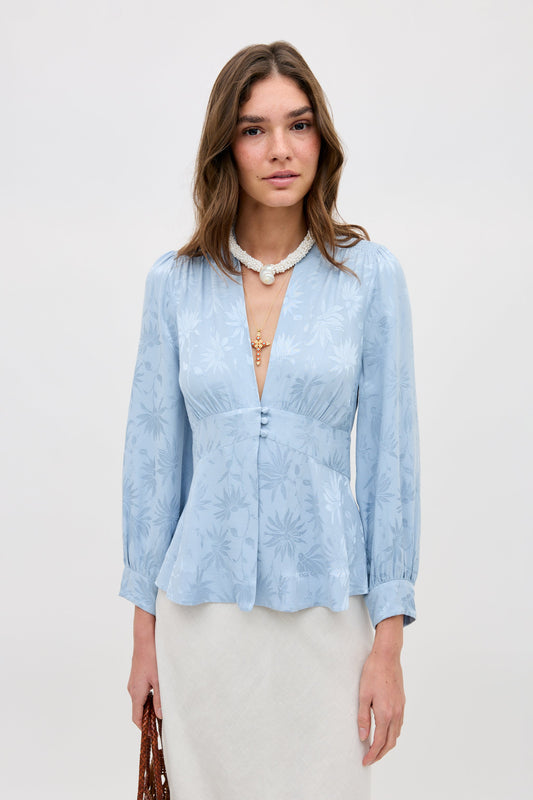 Lea - Daisy Jacquard Bluebell