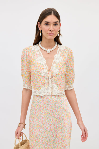 ursula top katie floral cream