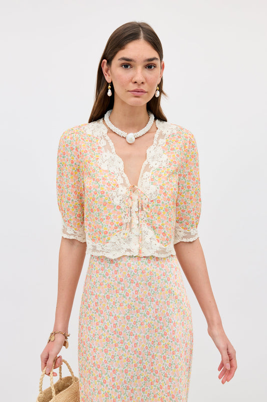 ursula top katie floral cream