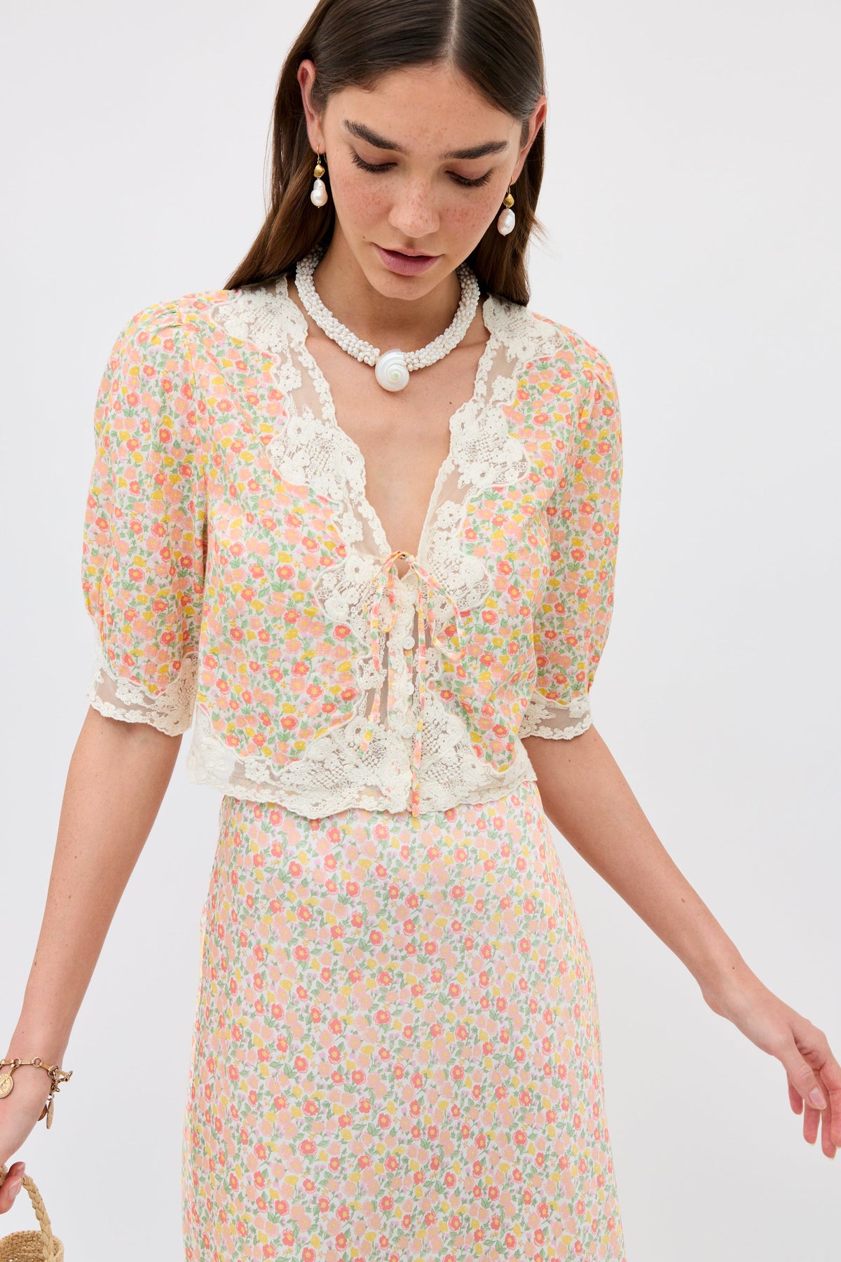 ursula top katie floral cream