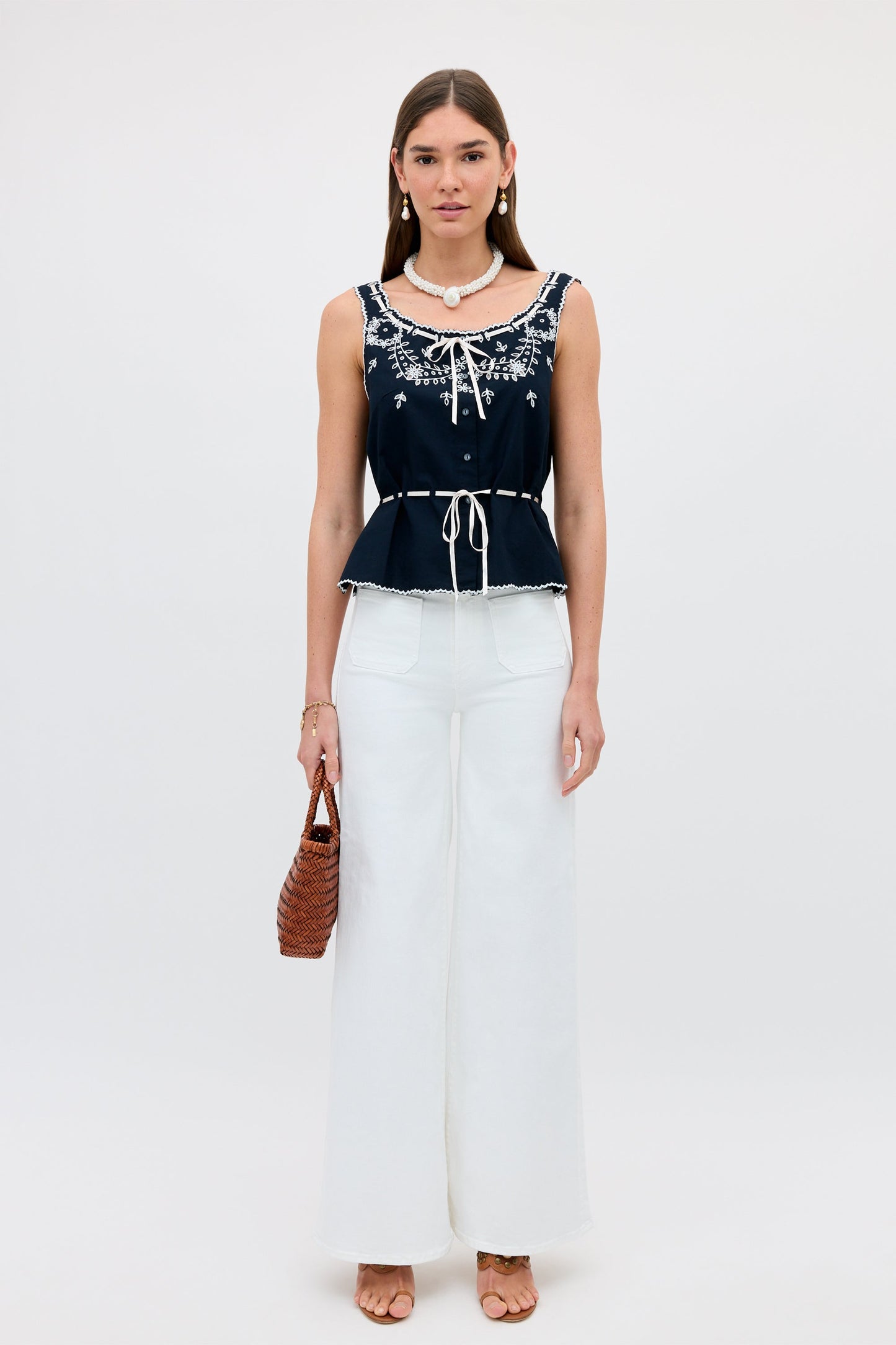 Cassara - Aster Cutwork Embroidery Deep Navy