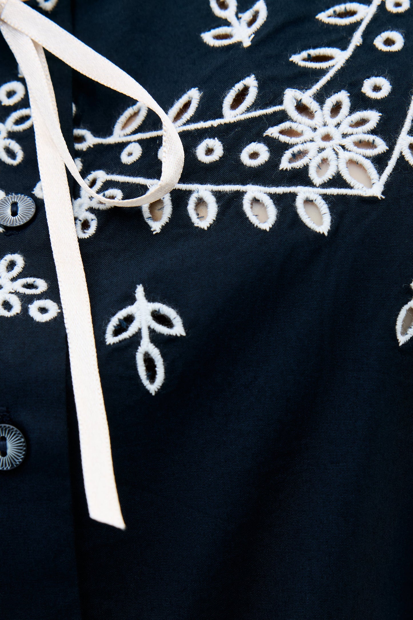 Cassara - Aster Cutwork Embroidery Deep Navy