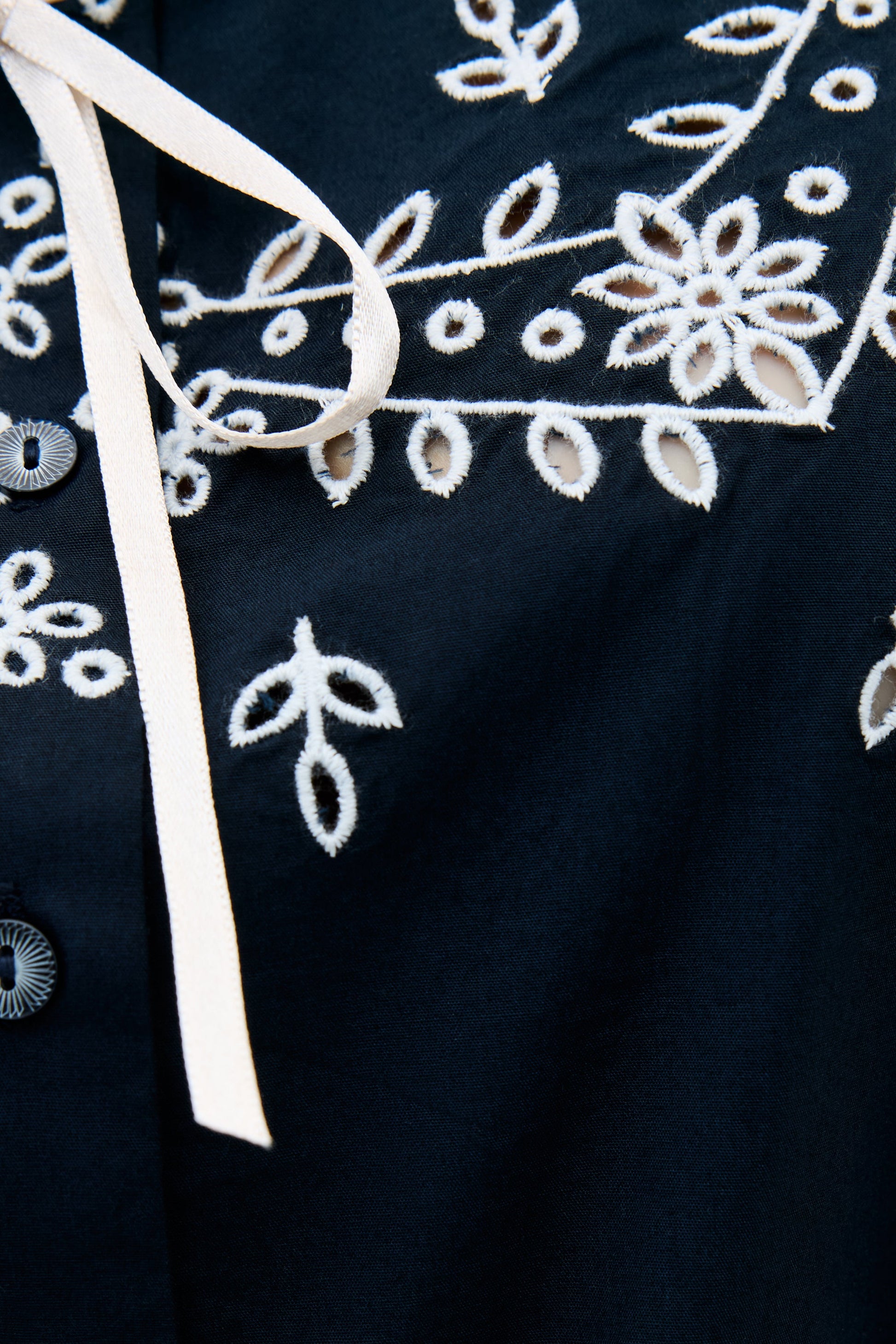 Cassara - Aster Cutwork Embroidery Deep Navy