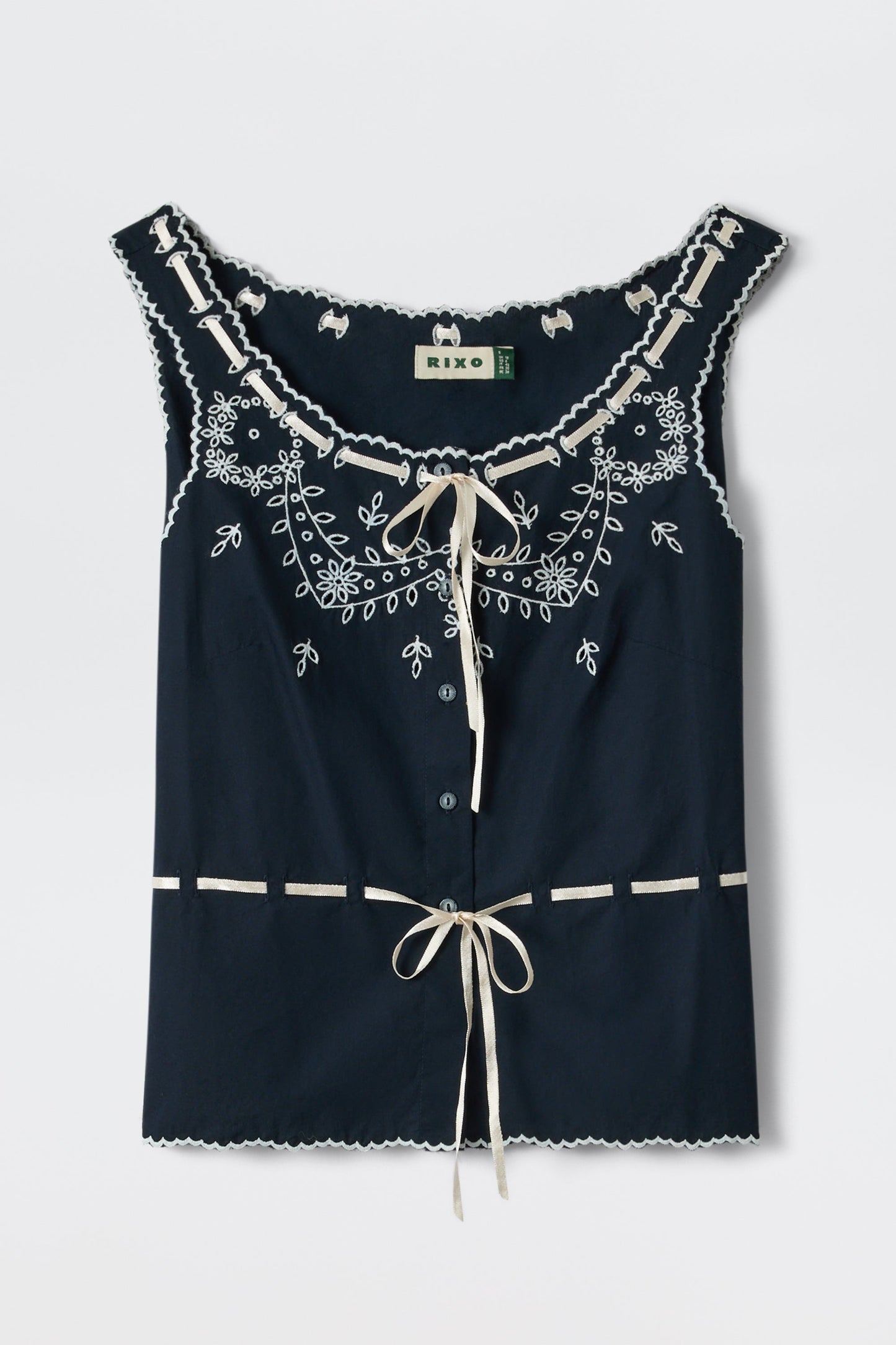 Cassara - Aster Cutwork Embroidery Deep Navy