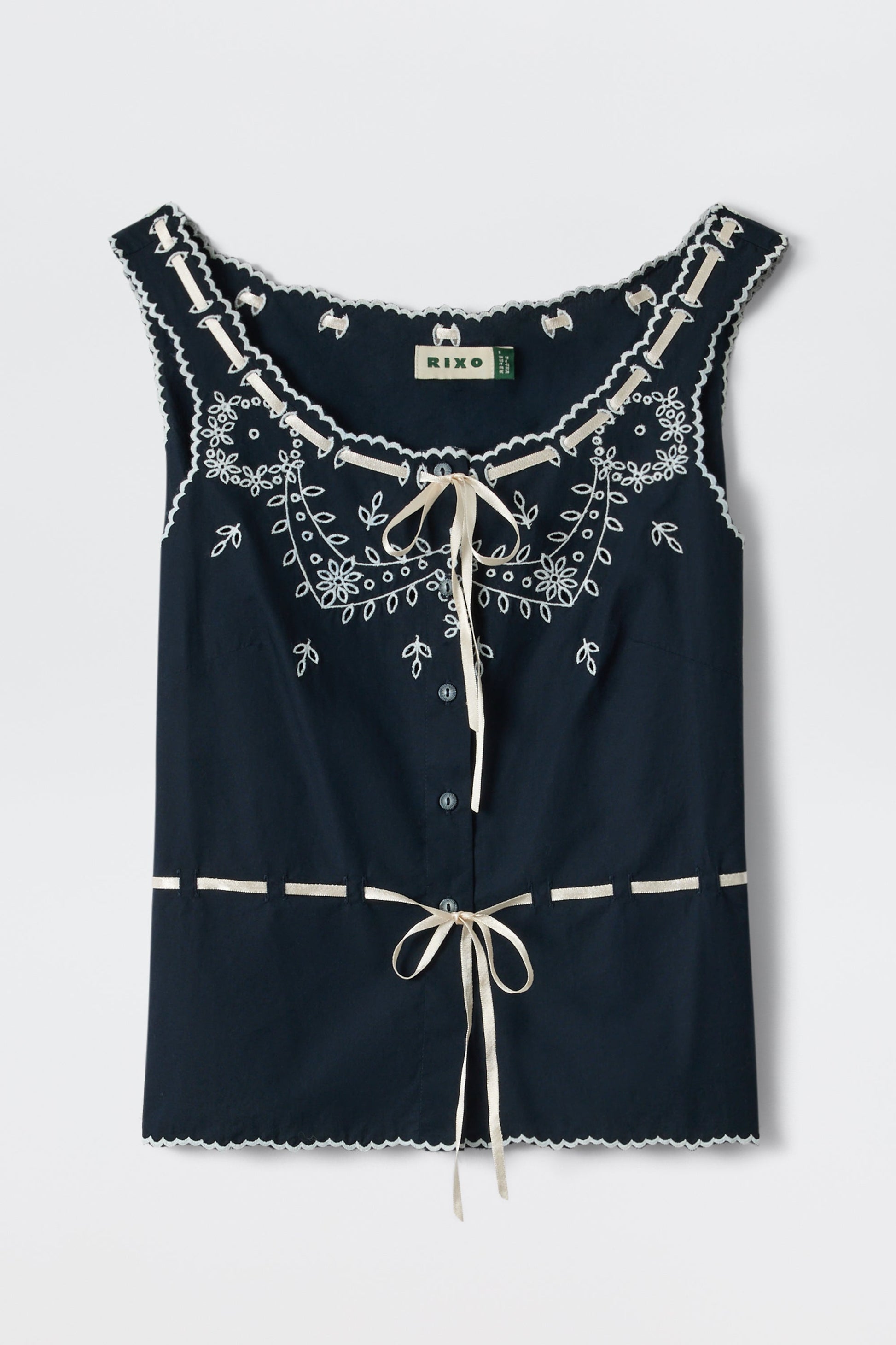 Cassara - Aster Cutwork Embroidery Deep Navy