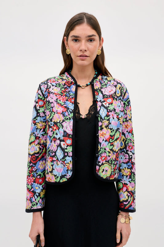 Lyanne - Ikat Bloom Charcoal