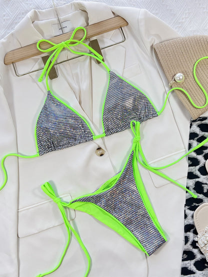 Shimmer Slit Bikini Set