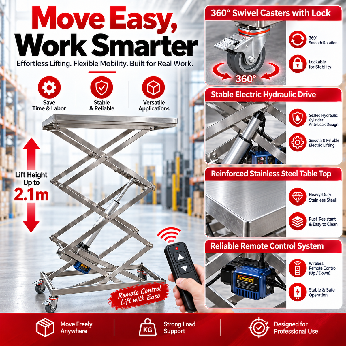 2.1 M Adjustable Heavy-Duty Professional Lifting Equipment Set