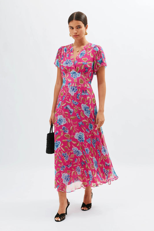 Corrine  -  Butterfly Floral Magenta